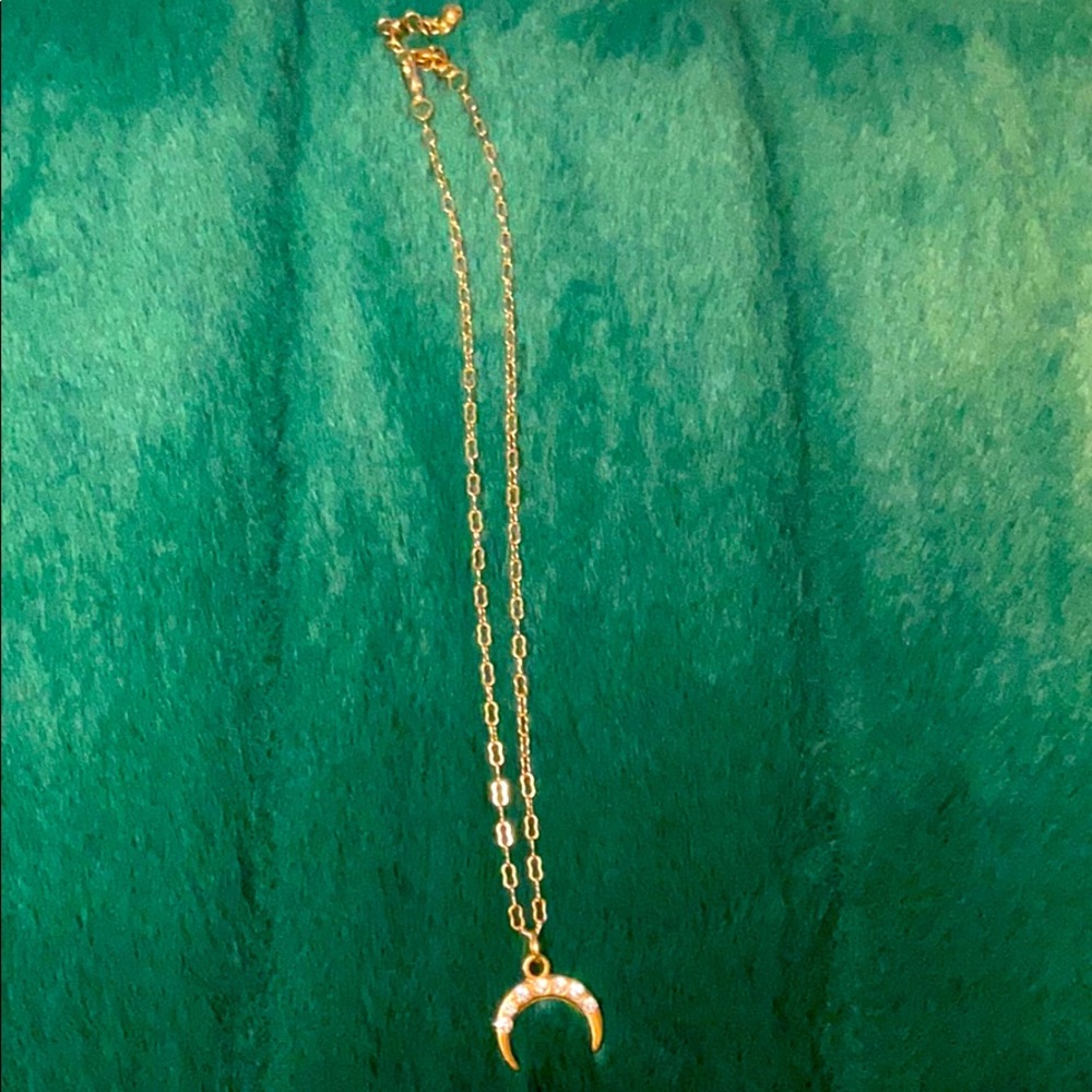Gold moon necklace